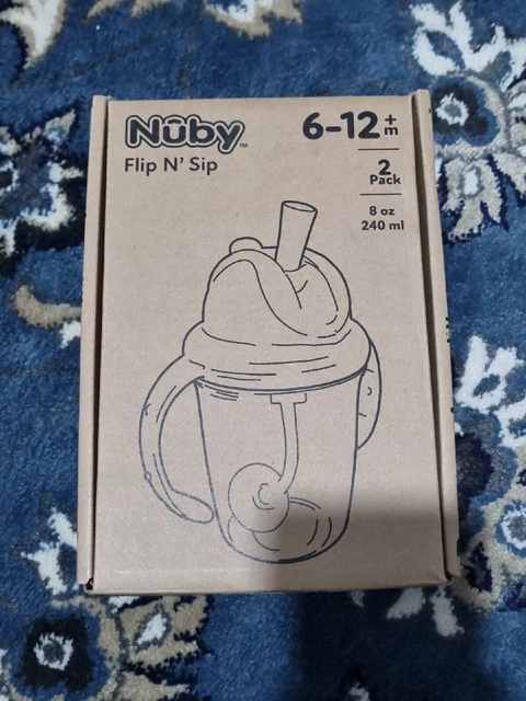Nuby Flip N Sip Wasserflasche - kein Verschütten Schluckbecher 240ml/8oz Schnecken 2er Pack