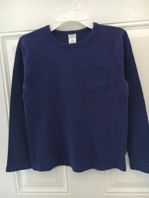 J. Crew Crewcuts Long Sleeve Basic Navy Knit Top Chest Pocket Shirt Size 10