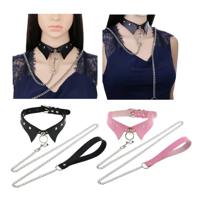 Punk Collar Choker Chain Choker Necklace Gothic Cosplay for Club Bar Girls
