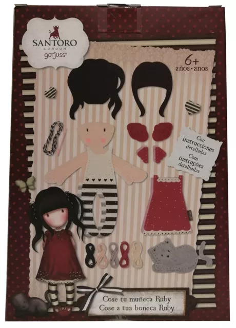 Diset 46671 Santoro London Gorjuss children's sewing kit for your Ruby rag doll 2
