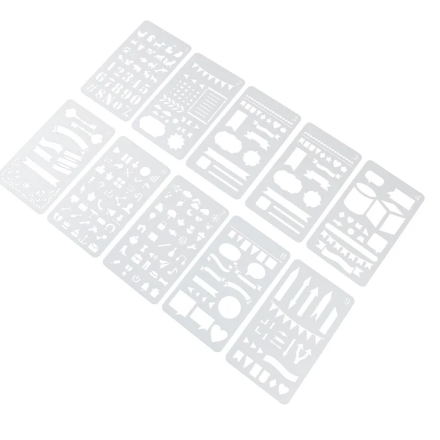 Lot De 2 Pochoirs Circulaires Pour Dessiner, Quilling, Règle