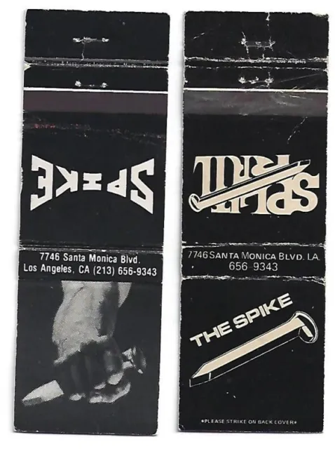 2 Gar Bar Matchbooks Spike - Split Rail Los Angeles, CA