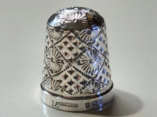 Antique Sterling Silver Thimble Made in England by Henry Griffith & Sons 1910 EC