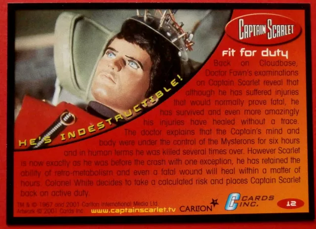 CAPTAIN SCARLET - Card #12 - Fit For Duty - Cards Inc. 2001 2