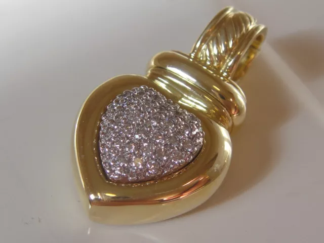 David Yurman 18K Gold Diamond Cable Heart Pendant David Yurman 18K Gold Diamond Cable Heart Pendant