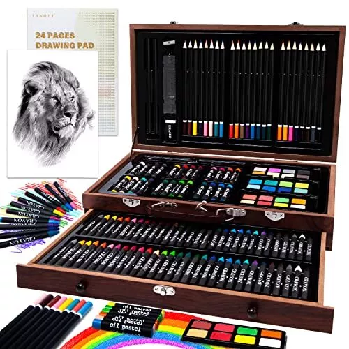KIDDYCOLOR 109-Piece Deluxe Art Set for Kids, Painting & Drawing Art  Supplies in a Plastic Case with Markers, Watercolor Cakes, Color Pencils,  Great