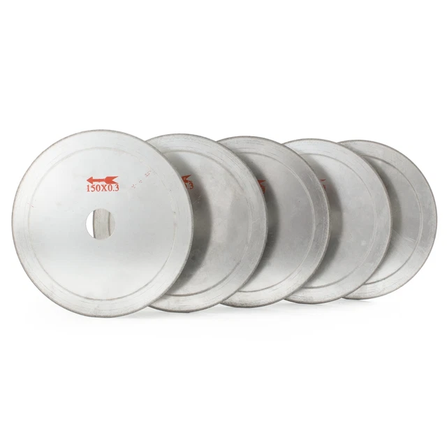 5Pcs 6" inch Ultra-thin Diamond Lapidary Saw Blade Cutting Disc Bushing 5/8 1/2"