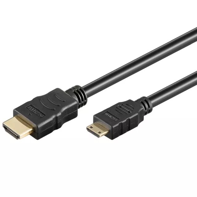 High Speed HDMI auf C Mini vergoldete Stecker Kabel 3D HD FullHD UHD 4K Quality