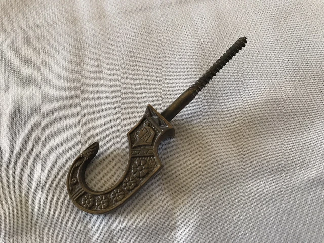 Vintage Antique Brass Ceiling Plant Lamp  Hook