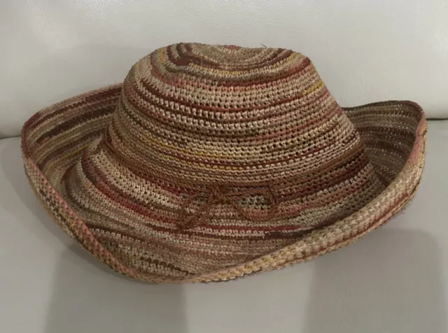 Helen Kaminski Vintage Australia 100% Handmade Raffia Beach Straw Sun Hat