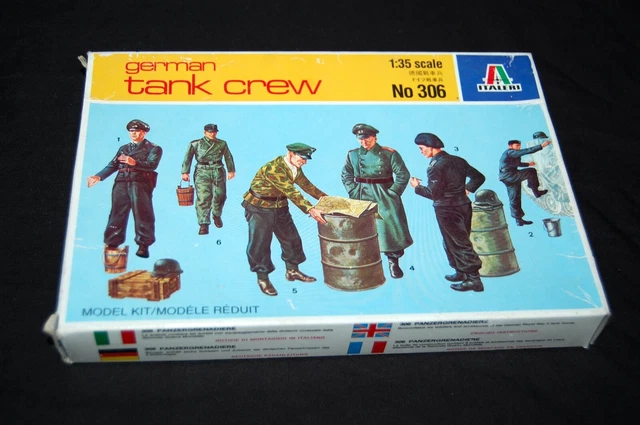 Scale Ww2 ITALERI 1/35 SCALE German WW2 Tank Crew 1940 - 45 Model Kit Set 1983 ...