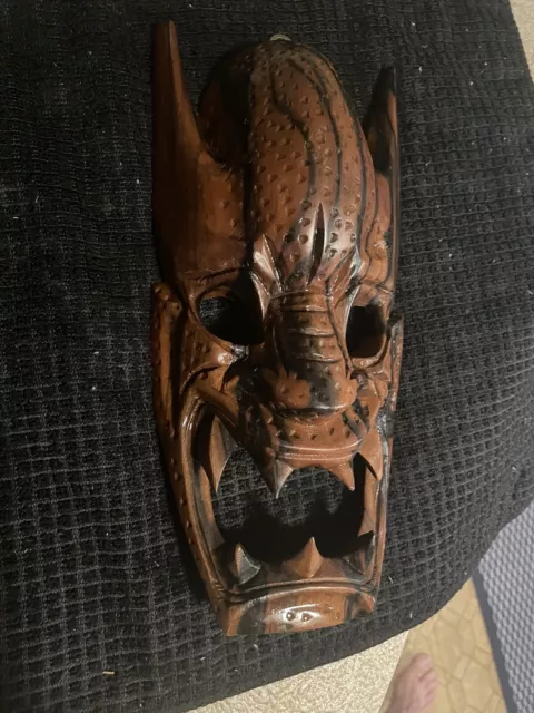 Vintage Ifugao Bakunawa Demon Hand Carved Wood Mask