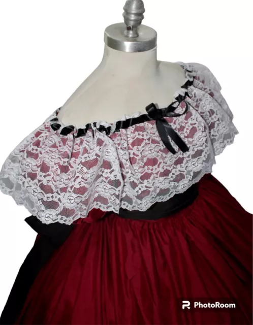 ONE OF A KIND-Victorian Civil War Wine Burgundy red dress/XS/Small/Med