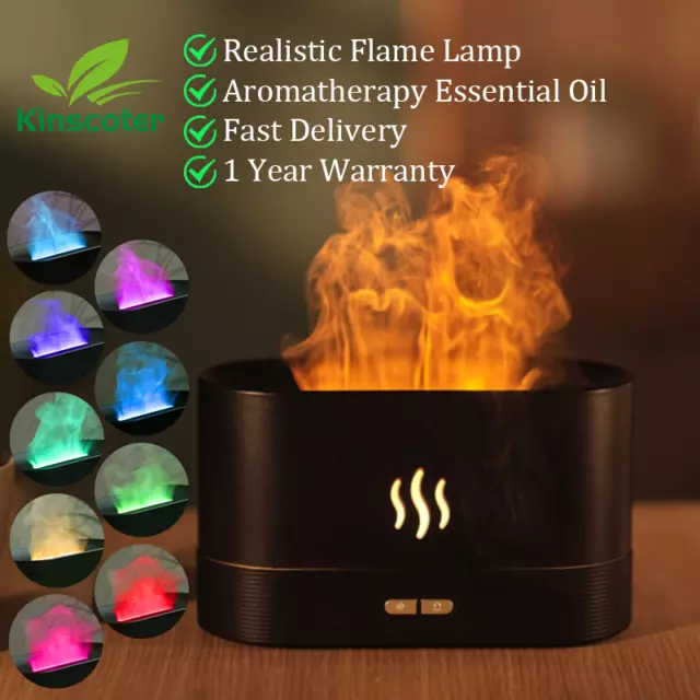 Aroma LED Flame Effect Diffuser Air Humidifier Ultrasonic Cool Mist Maker