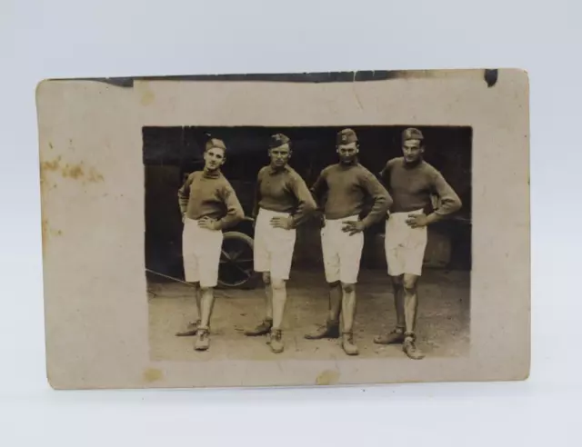 Antica foto cartolina con Soldati marina fanteria italiana in posa molto bella