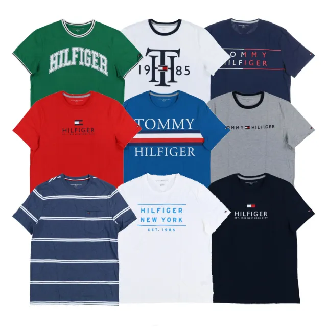 Tommy Hilfiger Mens T-Shirt Graphic Short Sleeve Casual Crew Neck Flag Logo Tee