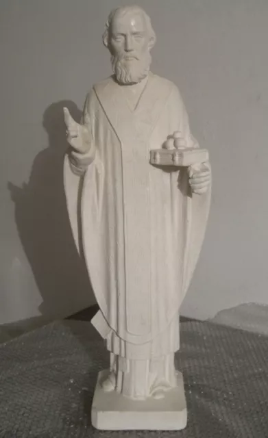 Statue Sacre Santi Busti Arte Sacra Statua San Nicola Cm. Cm 65 Polvere Di Marmo