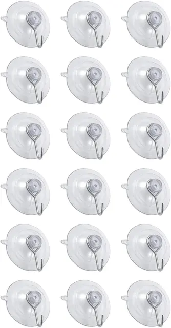 Suction Cups Wall Shower Hooks Hangers with Metal Hook, Removable Clear Suction