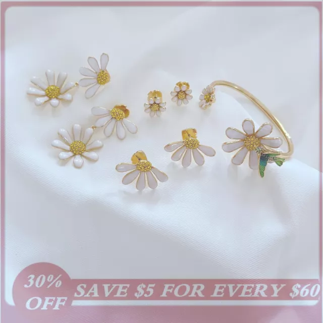 Kate Spade Yellow Flower Core Enamel Glaze White Daisy Fresh Earrings Bracelet