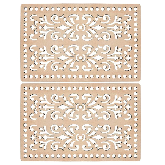 2 Pcs Bag Base Wood Wooden Knitting Rectangular Basket Bottom Shaper