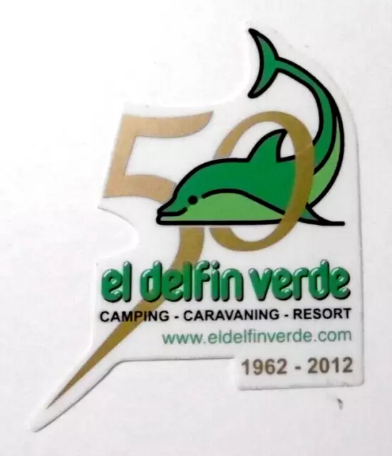 Souvenir-Aufkleber el delfin verde Camping Costa Brava Barcelona 50 Jahre 2012