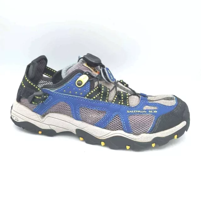 Salomon Womens Techamphibian 2 Water Shoes Blue 863423 Bungee Cord Low Top 8M