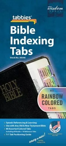 RAINBOW BIBLE INDEXING TABS OLD & NEW TESTAMENT By Tabbies **BRAND NEW**