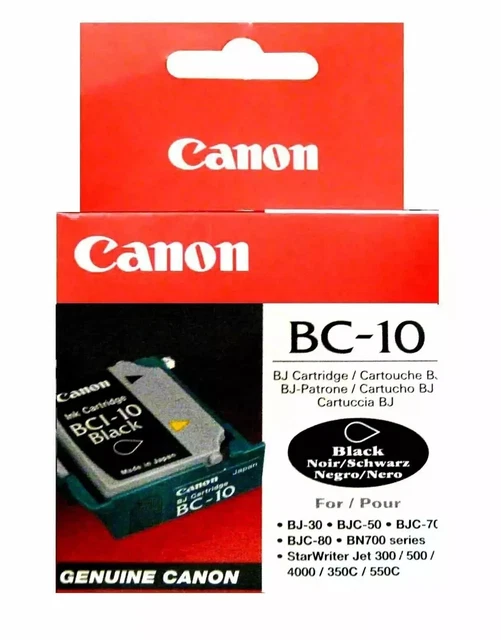 GENUINE CANON BC 10 Black Printhead BJ-30 BJC-50 BJC-70 BJC-80 BN700 ...