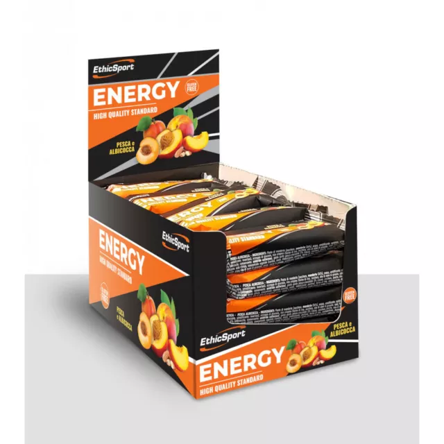 Ethic Sport Energy Barre Énergétique Pêche Abricot Boîtes 25pz