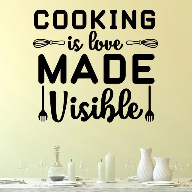 Cooking Is Love Made Visible v2 Wall Sticker Decal Quote Kitchen Home Family