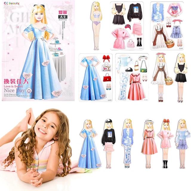 Magnetic Dress up Dolls Pretend and Play Travel Playset Toy Princess Dress up AU