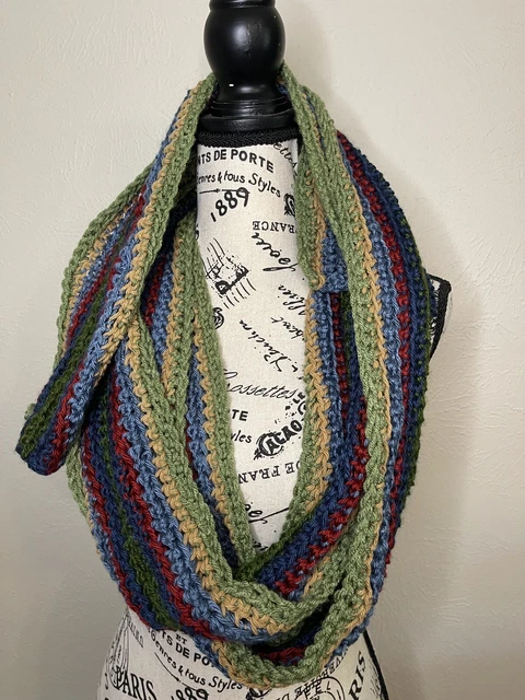 hand crocheted scarf. 104”x 7” Scarf. Wow. Handmade Gift Idea. Dr Who Inspired