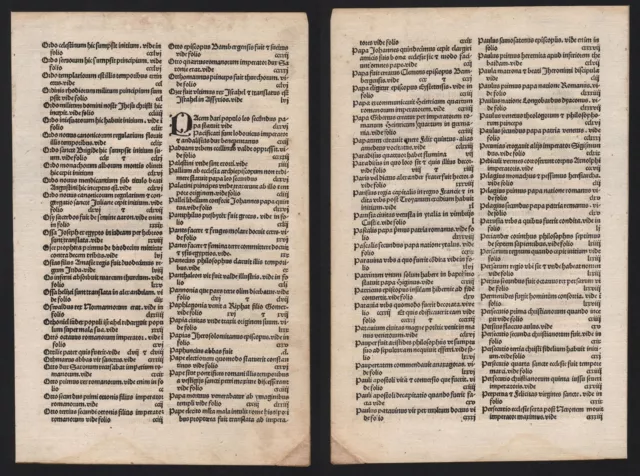 Schedel Liber Chronicarum Register Incunable leaf Inkunabel Blatt 1497