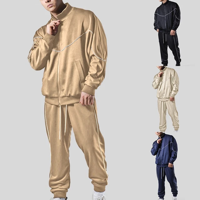 Quotidiano Palestra Tuta da Uomo Pantaloni Top 2Pcs Set Casual Cappuccio Manica