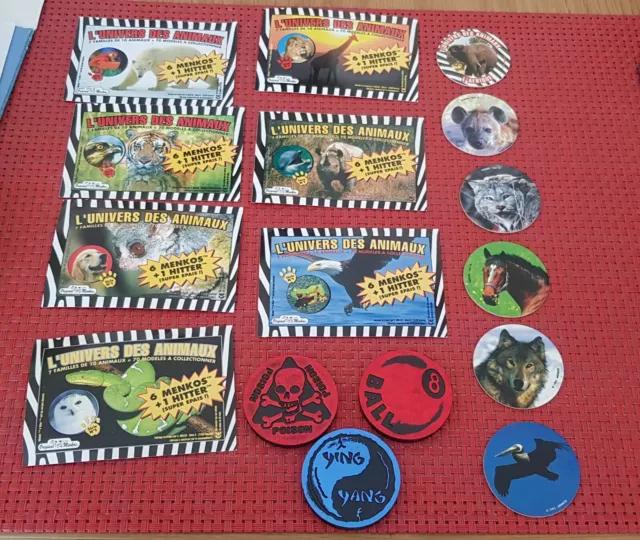 French the universe of animals Menkos pogs ultra RARE 1995 NEW