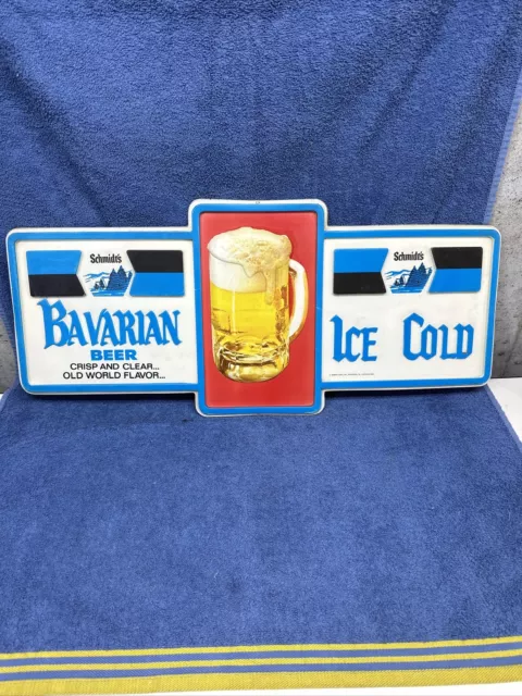 Awesome 1960’S Schmidts Bavarian Ice Cold Beer Sign Old School Vintage