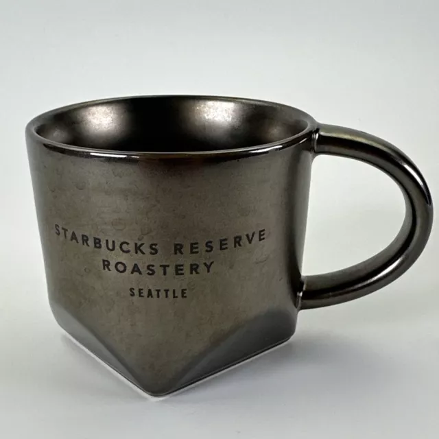Starbucks Reserve Roastery Seattle 12 Oz Bevel Point Brown Metallic Mug Cup