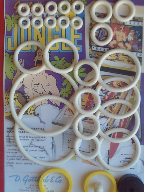 Kit D'élastiques Pour Flipper Gottlieb Jungle Princess / Jungle Queen 1977 - Neuf