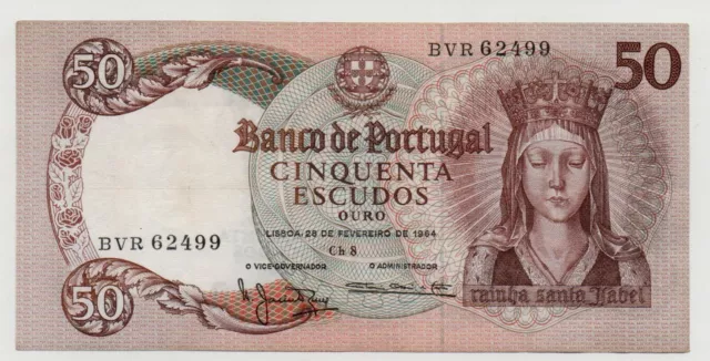 Portugal 50 Escudos 1964 Pick 168 Look Scans