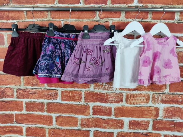 PACCHETTO BAMBINA ETÀ 6-9 MESI MONSOON NEXT ecc GONNA GILET TOP CAMICETTA SET 74CM