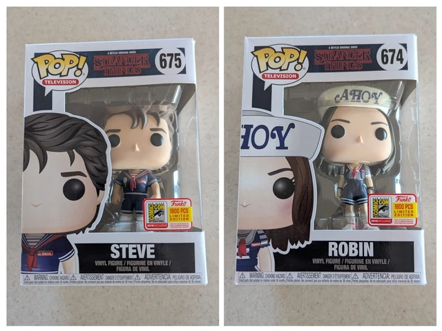 FUNKO POP STRANGER Things Robin 674 Steve 675 - San Diego Comicon