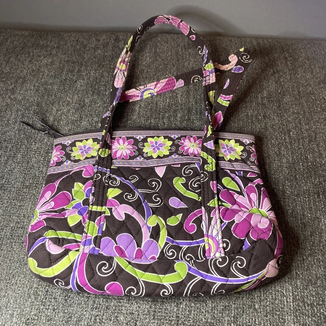 Quilted VERA BRADLEY PURPLE PUNCH" 12x 10” Zip SHOULDER PURSE