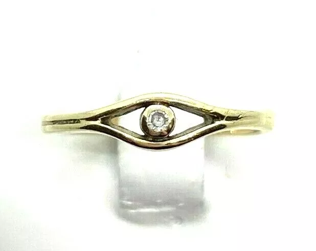 Ring mit Brillant 0,01 ct. 8K 333er Gelbgold Gr. 50