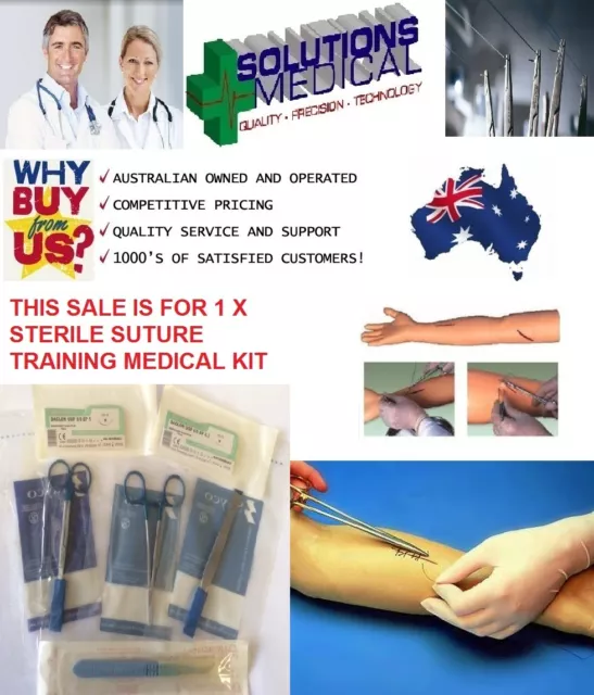Suture Training Kit Complete With Instruments & Sterile Sutures Usp 5 & 6 K2. 2