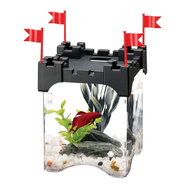 RA AQUEON Betta Castle Aquarium Kit - Black