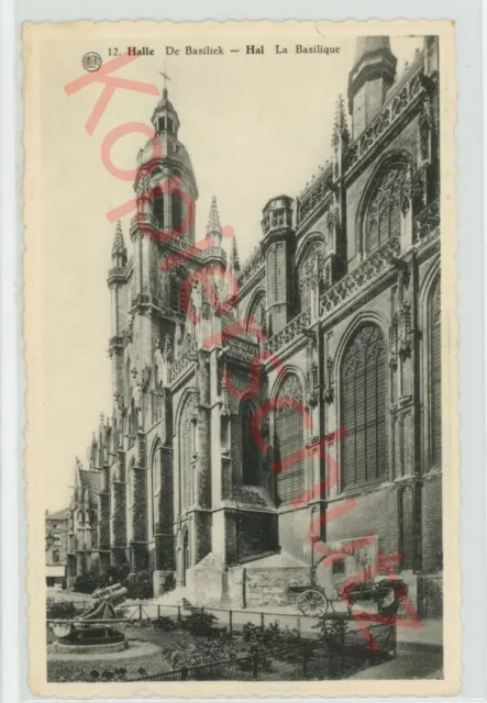 Alte Ansichtskarte Belgien, postalisch ungelaufen, Halle, De Basiliek