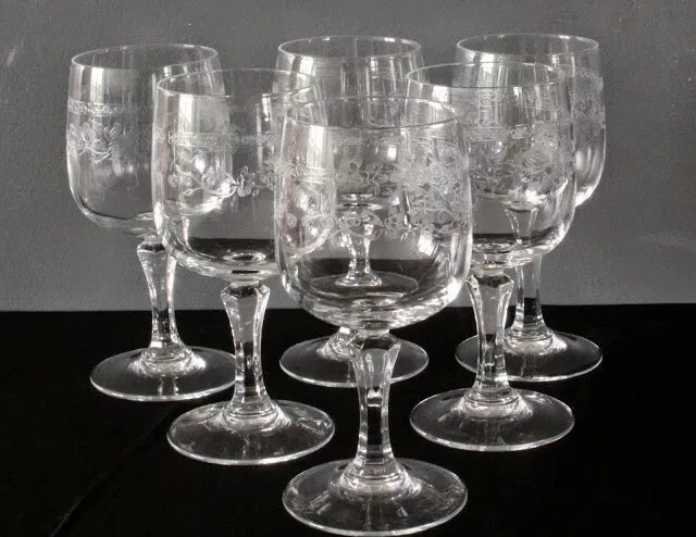 6 verres à vin Blanc Porto En cristal d'Arques modèle Matignon H 11,7 cm