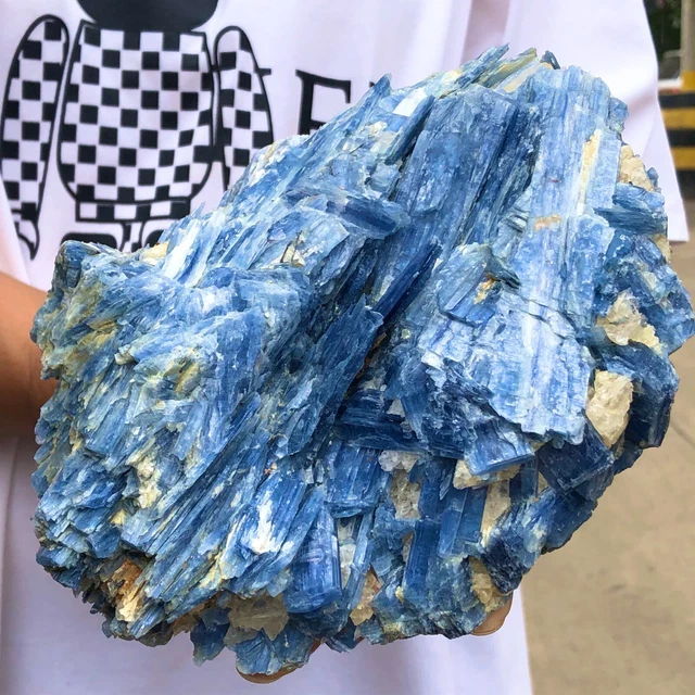 3.58lb Rare! Natural beautiful Blue KYANITE with Quartz Crystal Specimen Rough