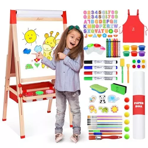 Art Easel for Kids Standing Double Sided Wooden Children Easel with JOY128