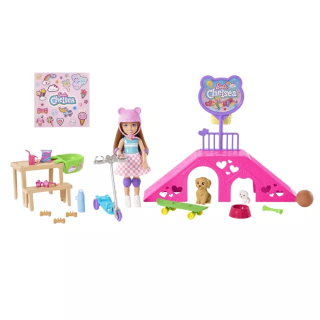 Barbie Toys, Chelsea Doll and Accessories Barista Set, Can Be